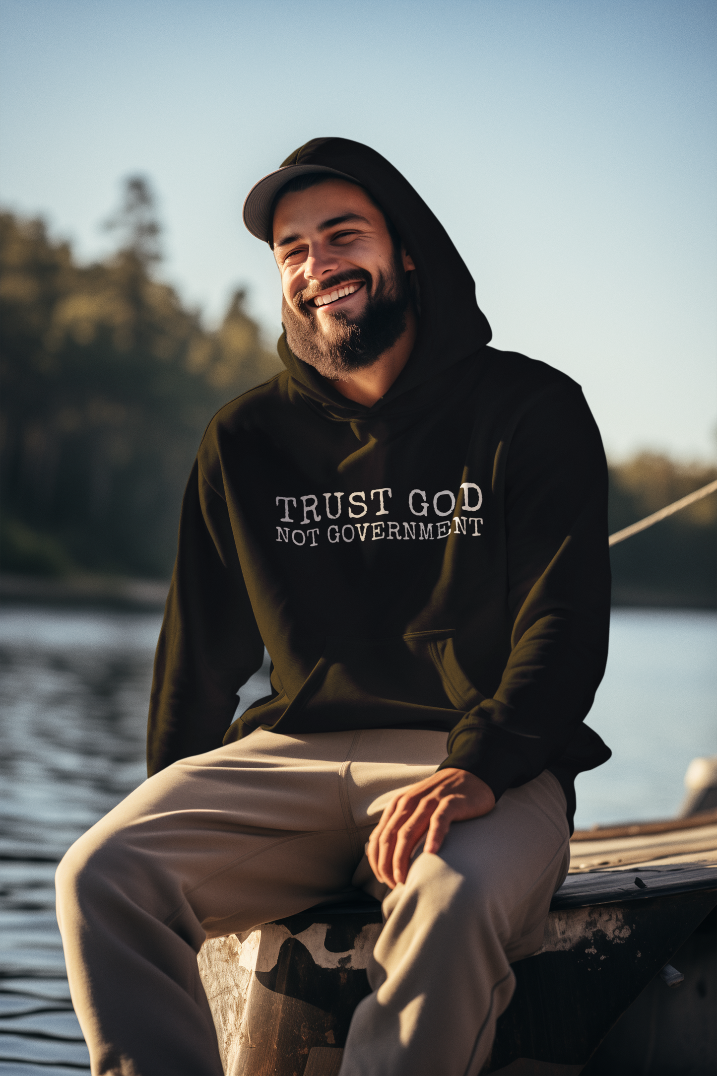 Men's Hoodie Trust God Not Government