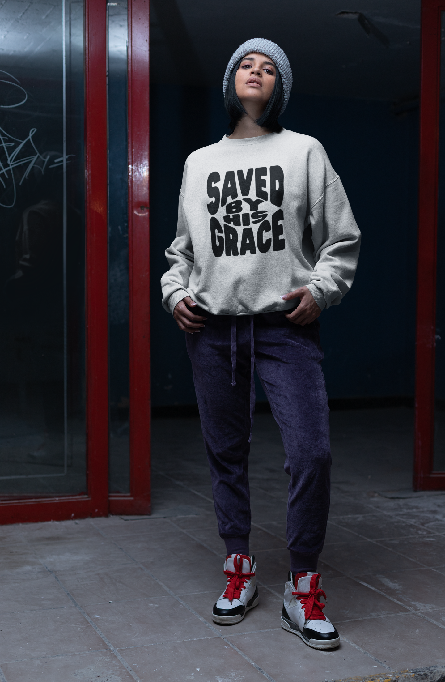 Women's Sweater Saved By His Grace