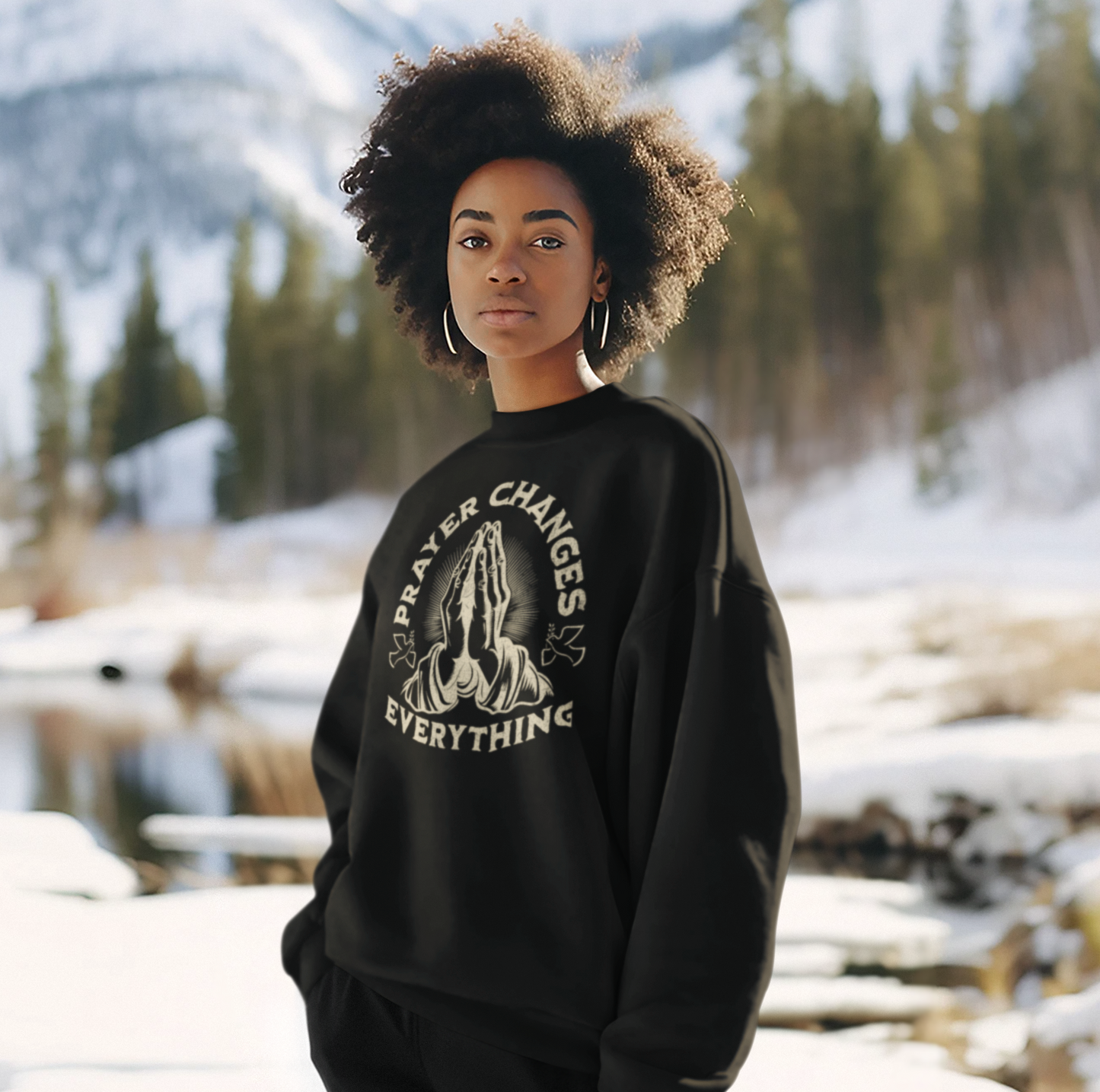 Women's Sweater Prayer Changes Everything