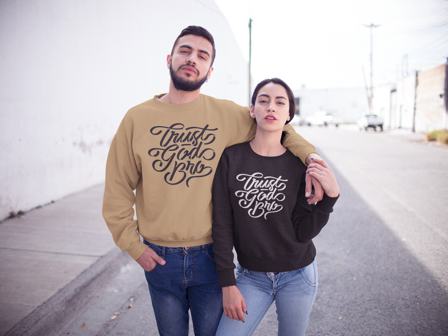 Women's Sweater Trust God Bro