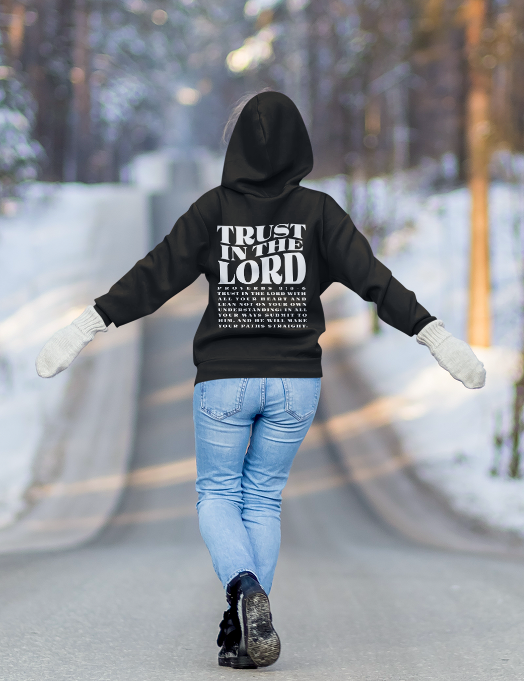 Women's Hoodie Trust in The Lord (White Font)