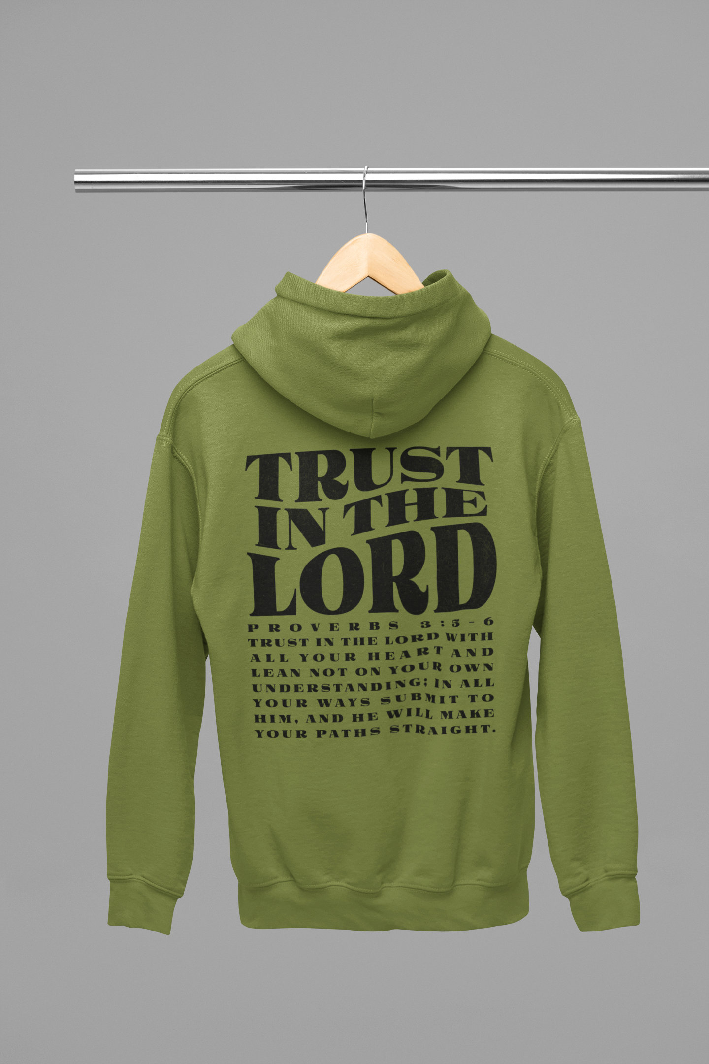 Women's Hoodie Trust in The Lord (Black Font)