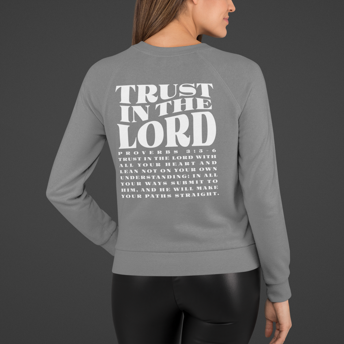 Women's Sweater Trust in the Lord (White Font)