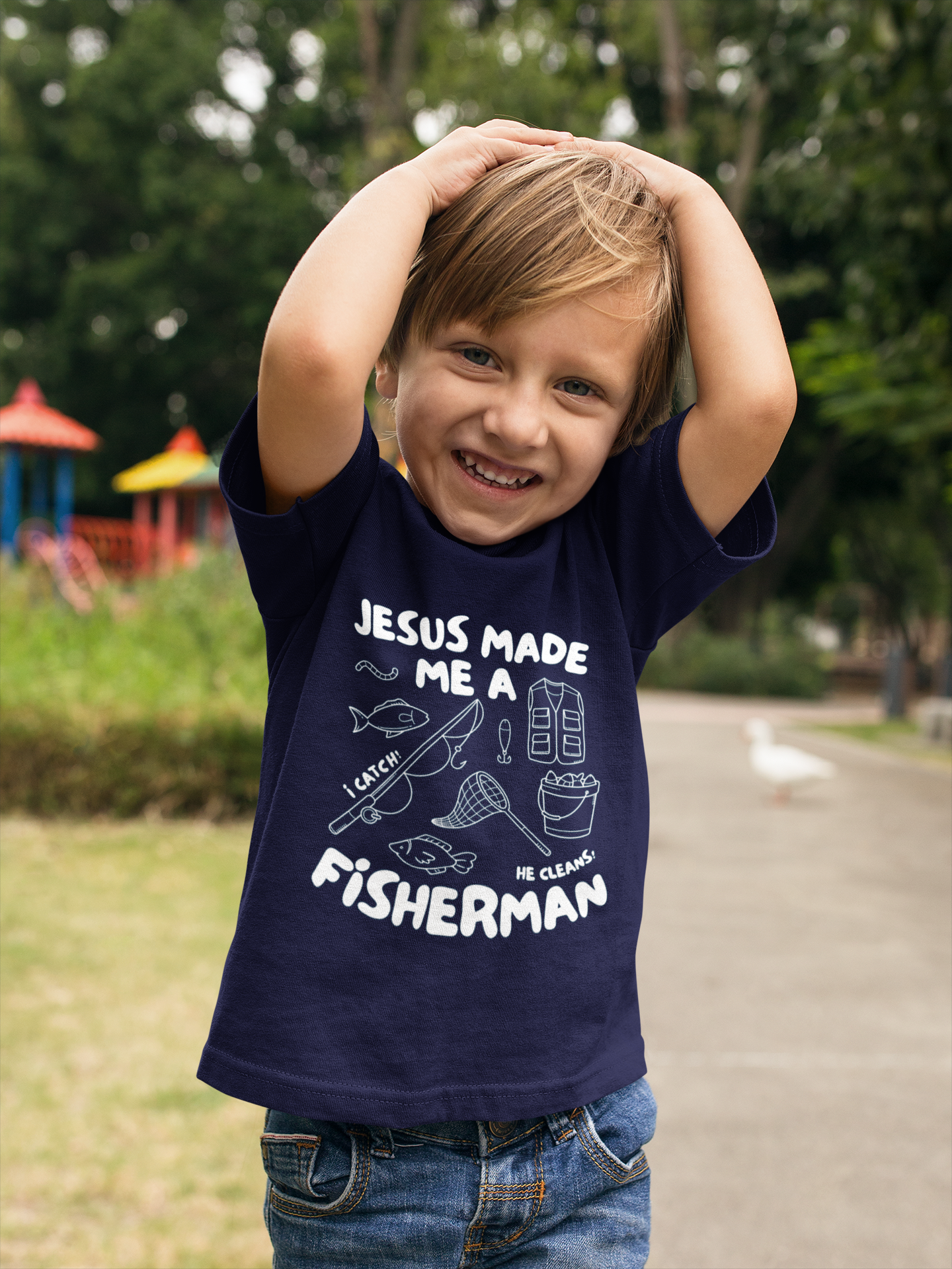 Kid's T-Shirt Jesus Made Me A Fisherman