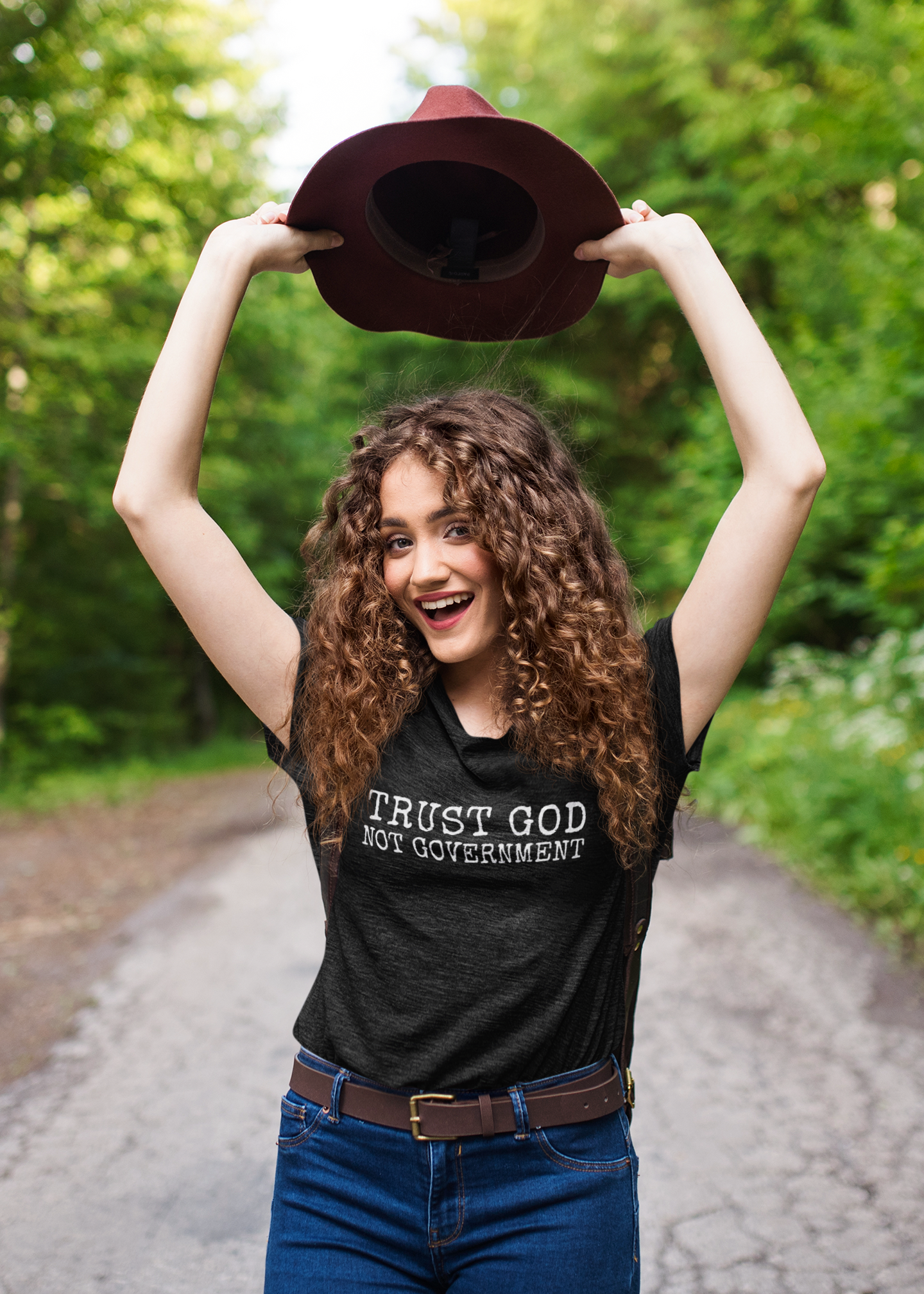 Women's T-Shirt Trust God Not Government