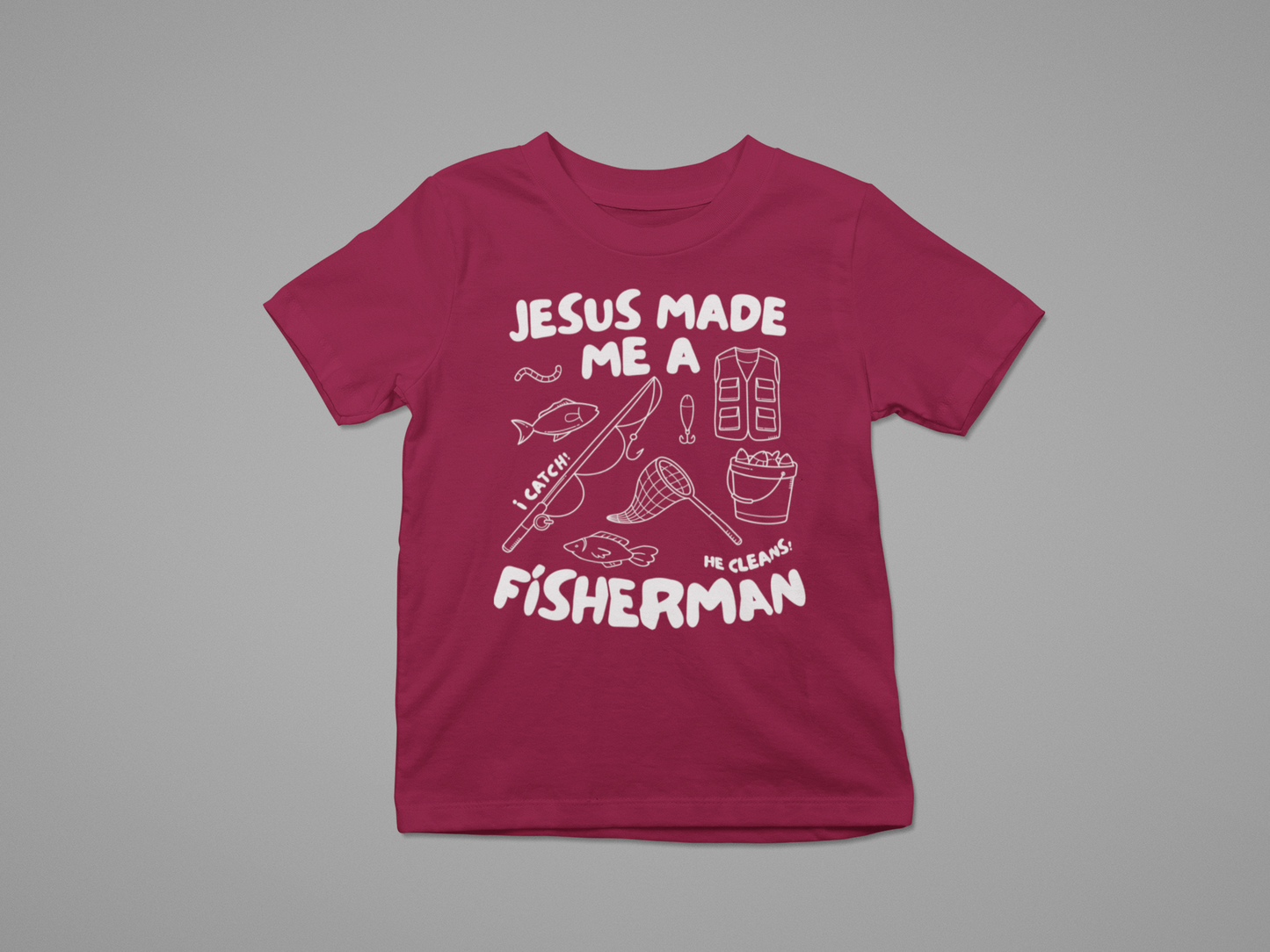 Kid's T-Shirt Jesus Made Me A Fisherman