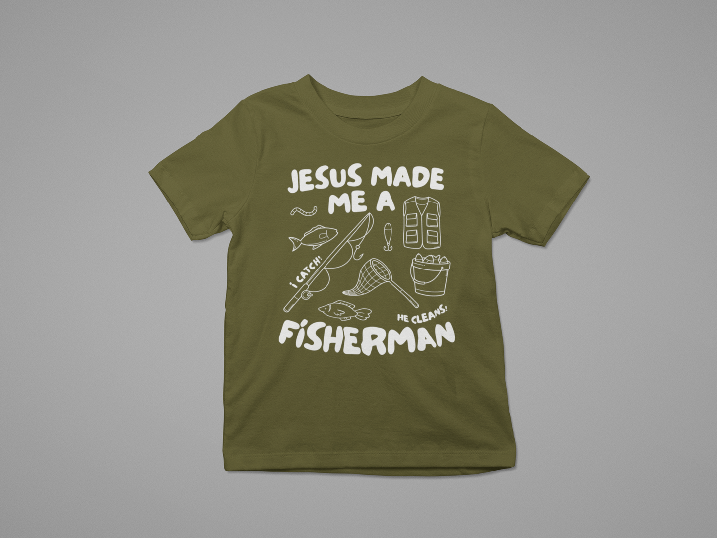 Kid's T-Shirt Jesus Made Me A Fisherman