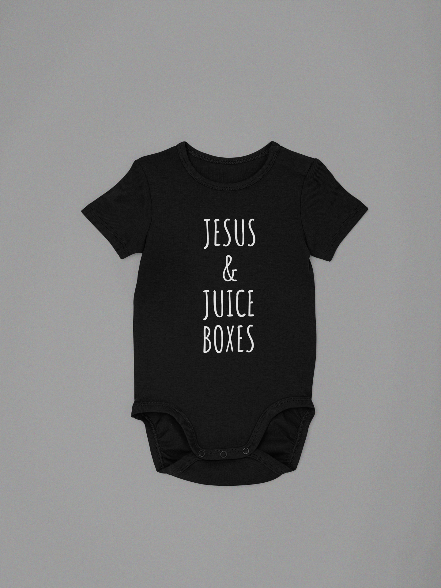 Baby Onesie Jesus and Juice Boxes