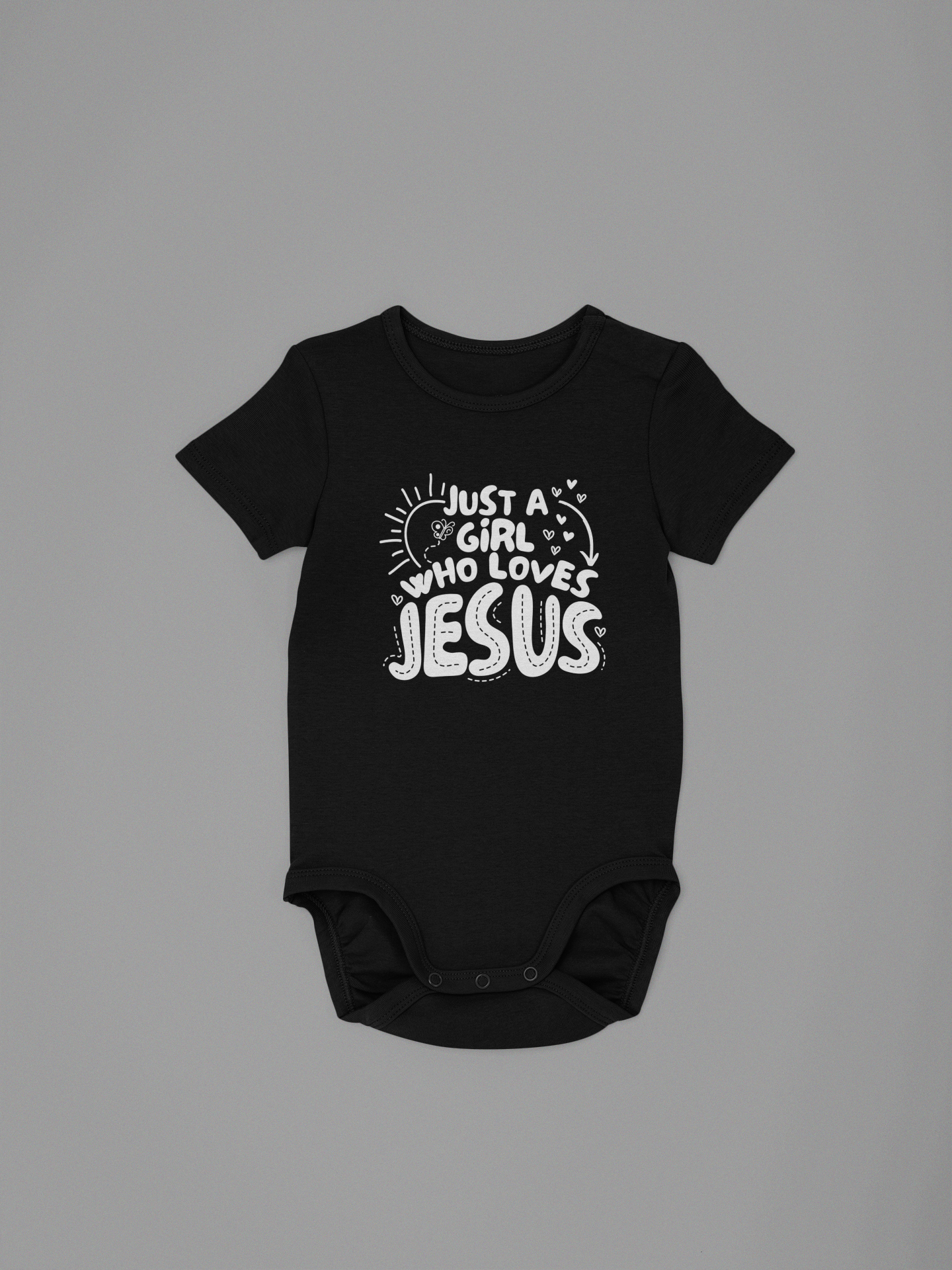 Baby Onesie Just a Girl Who Loves Jesus