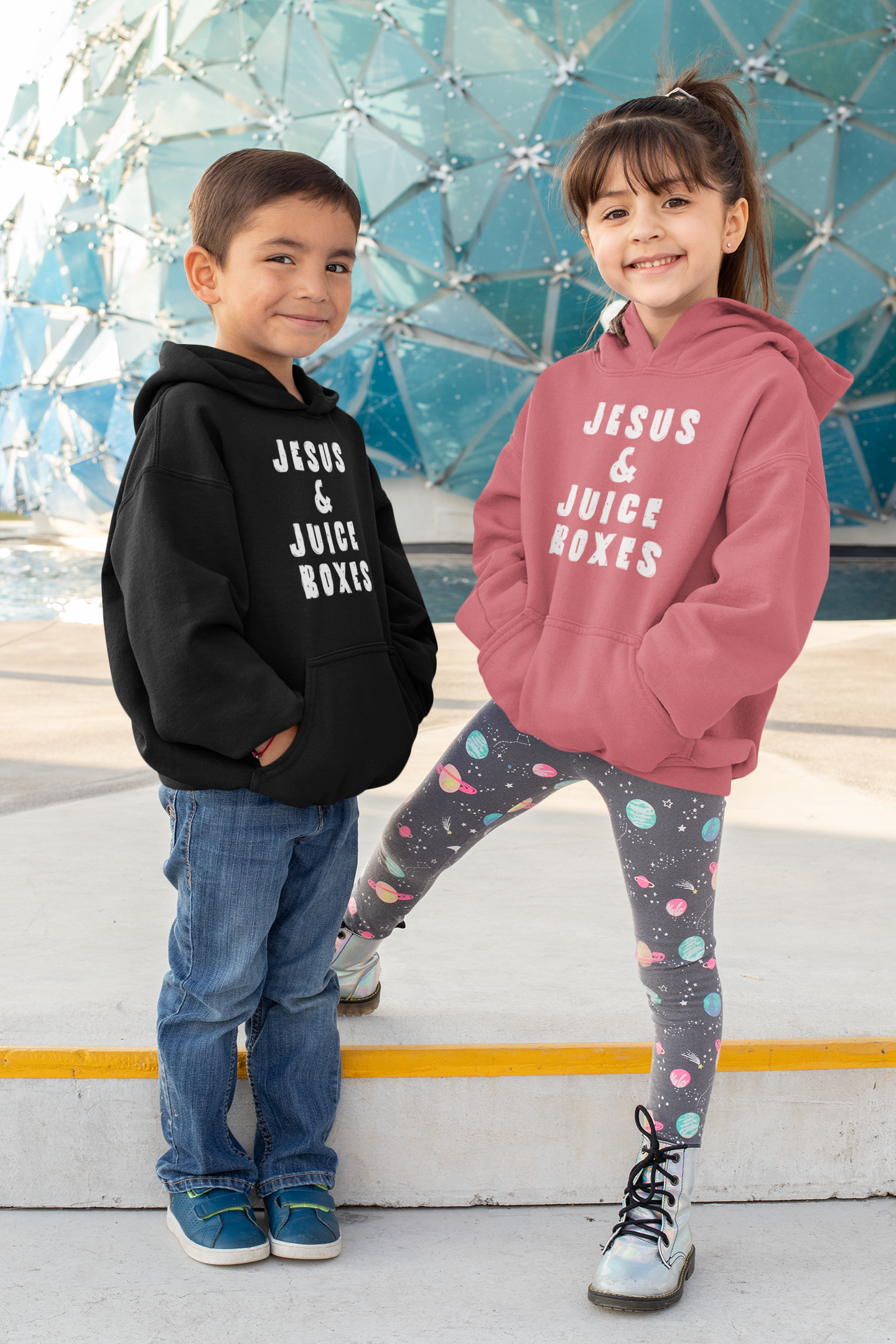 Kid's Hoodie - Jesus and Juice Boxes