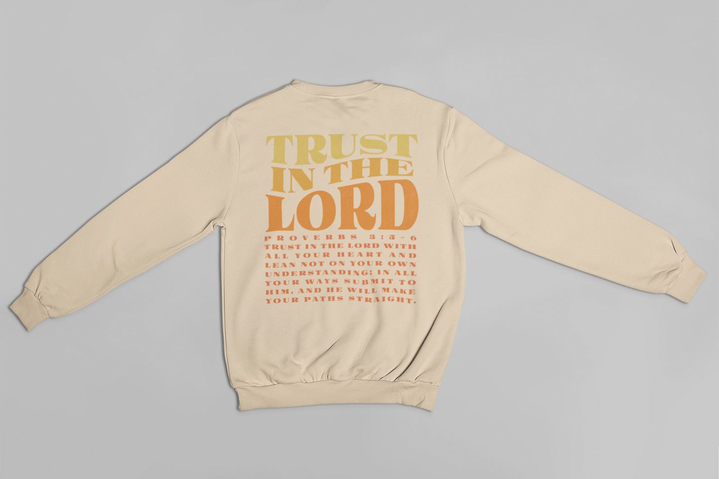 Women's Sweater Trust in The Lord (Sunset Font)