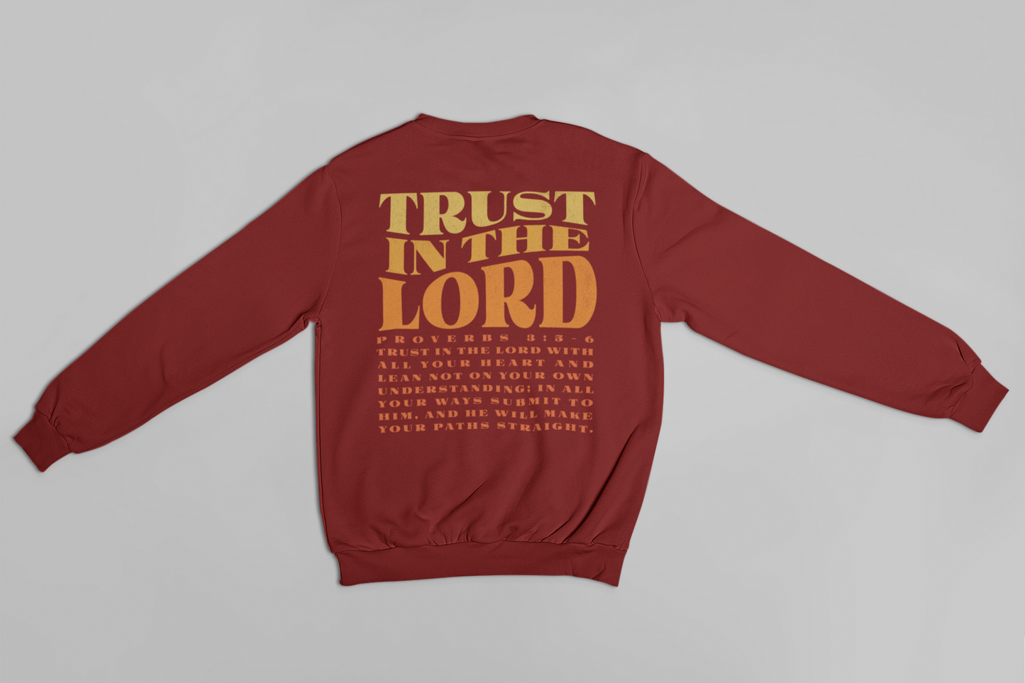 Women's Sweater Trust in The Lord (Sunset Font)