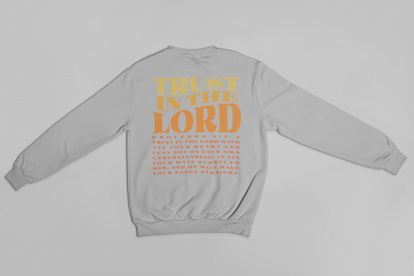 Women's Sweater Trust in The Lord (Sunset Font)