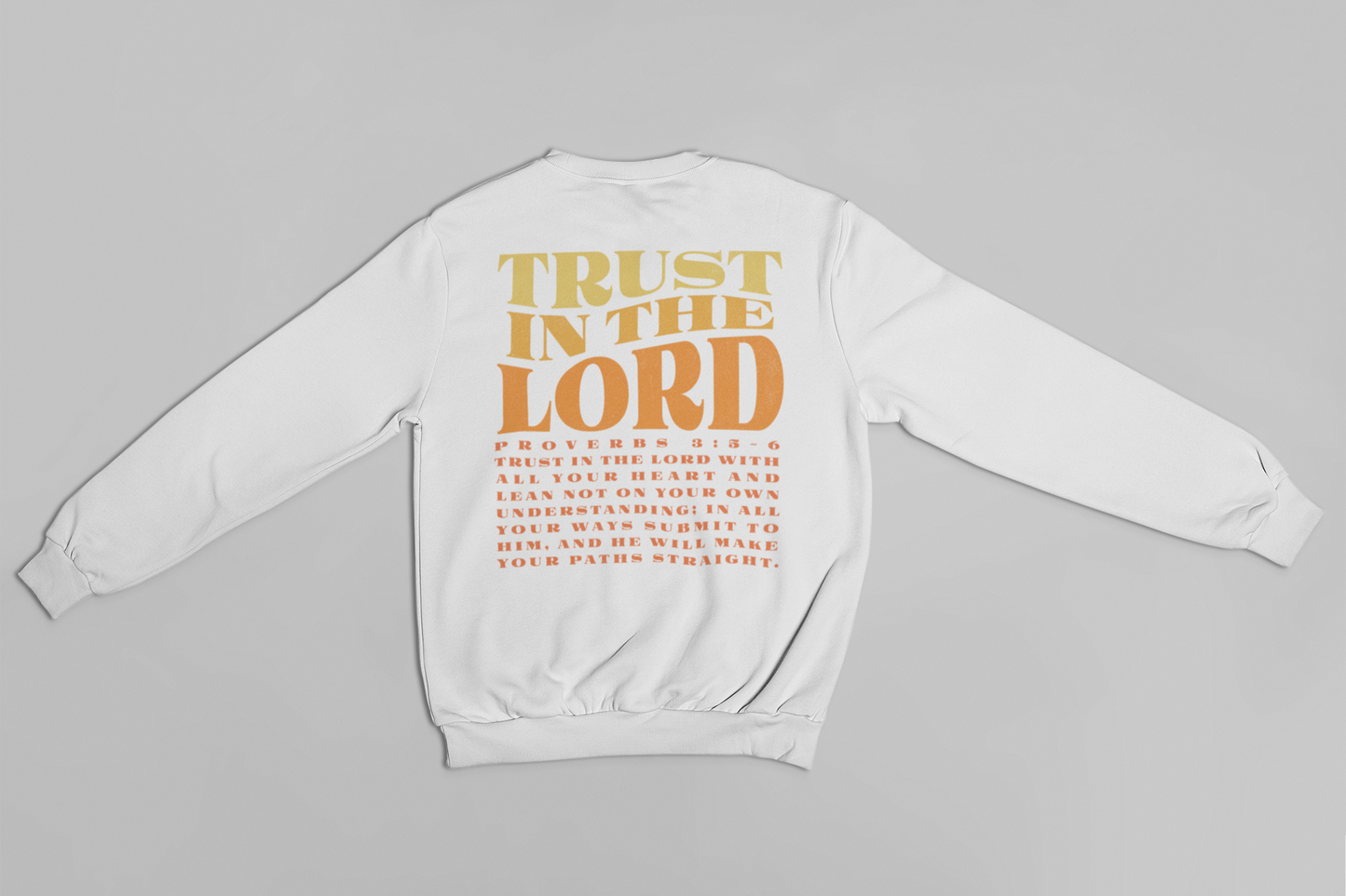 Women's Sweater Trust in The Lord (Sunset Font)