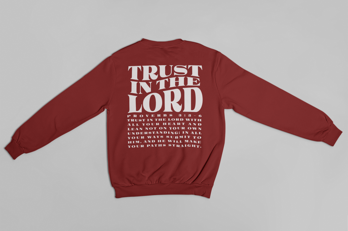 Women's Sweater Trust in the Lord (White Font)